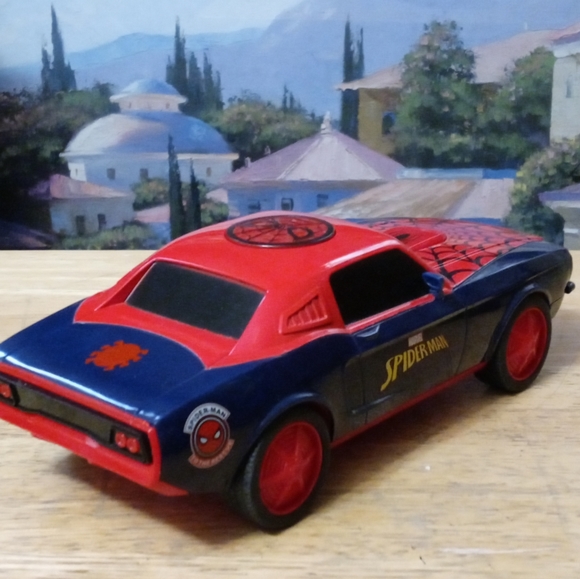 MARVEL SPIDERMAN💡Light & Sound 9" RARE VINTAGE Muscle Car,NICE 🎁 GIFT. - Picture 7 of 15